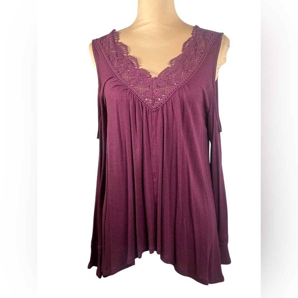 Living Doll Purple Lace Trim Top NWT Small